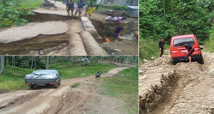 Jalan Rusak Di Desa Tangga Barito, Kecamatan Dulupi, Kabupaten Boalemo Hambat Aktifitas Warga
