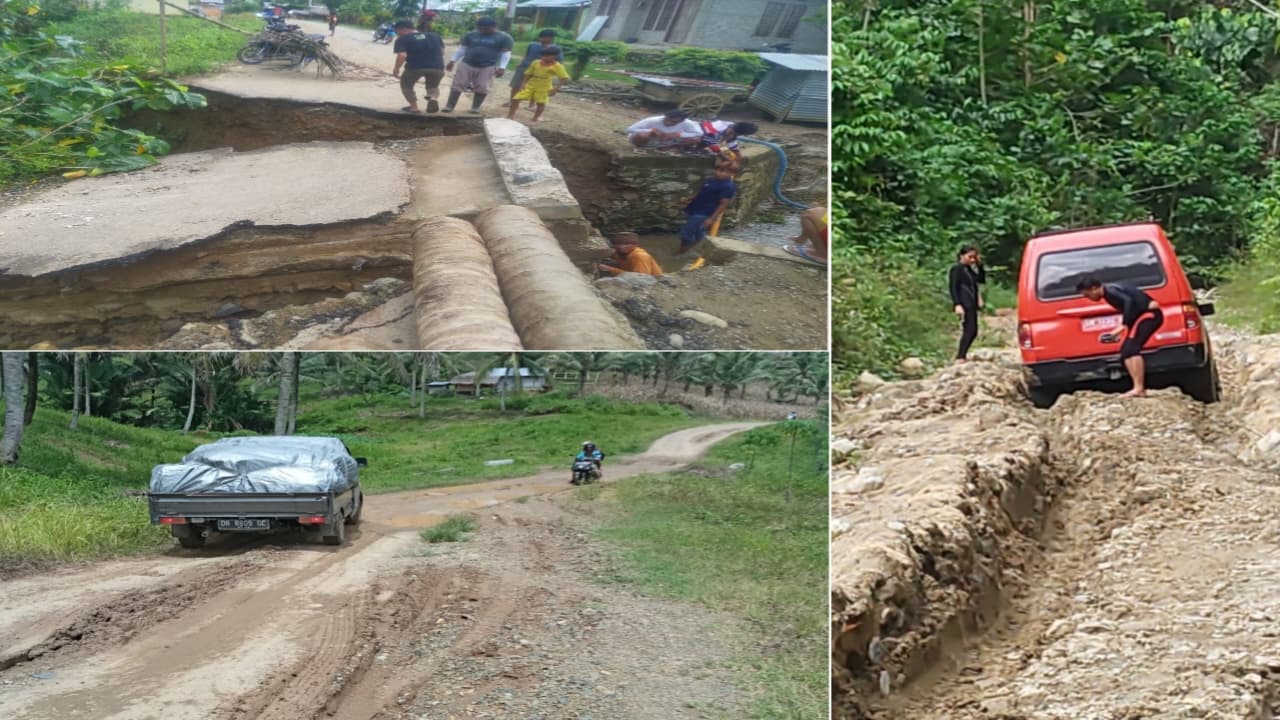 Jalan Rusak Di Desa Tangga Barito, Kecamatan Dulupi, Kabupaten Boalemo Hambat Aktifitas Warga