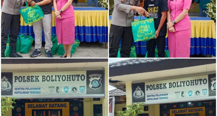 Polsek Boliyohuto Dan Bhayangkari Bagi Takjil Di Depan Polsek, Dirangkaikan Buka Puasa Bersama Awak Media