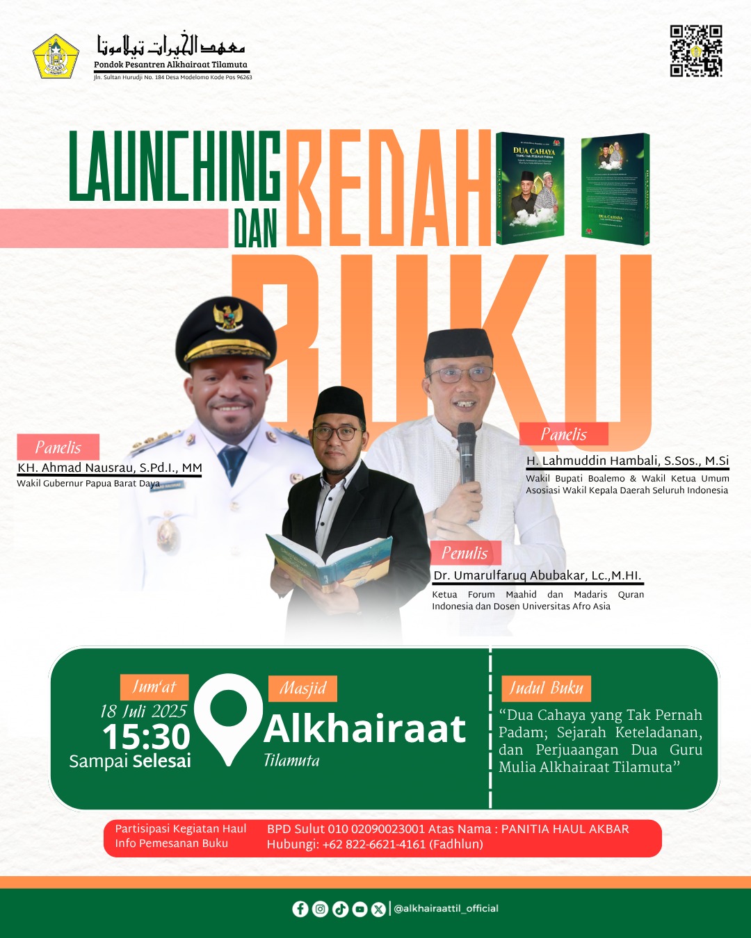 Undangan Terbuka untuk Abnaulkhairaat Bedah Buku "Dua Cahaya yang Tak Pernah Padam”